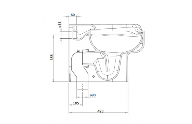 Inodoro espacial para discapacitados PMR cisterna alta/empotrada s/dual New  Wccare marca Unisan